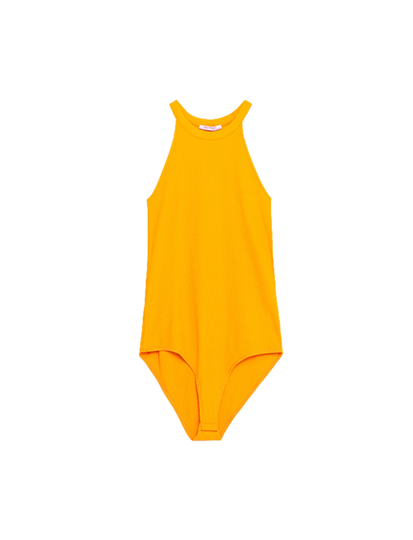 Sleeveless Bodysuit With Mock Neck